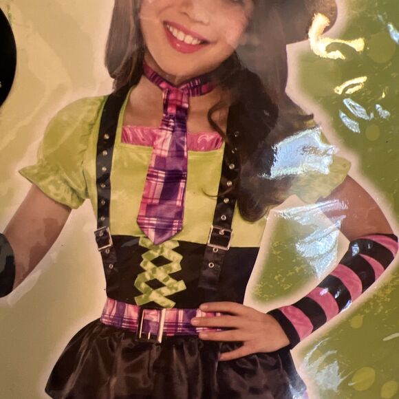 Spellbound Witch Halloween Costume Child XL 12-14, 7 PCs: Dress, Hat, Socks, .. - Picture 6 of 15